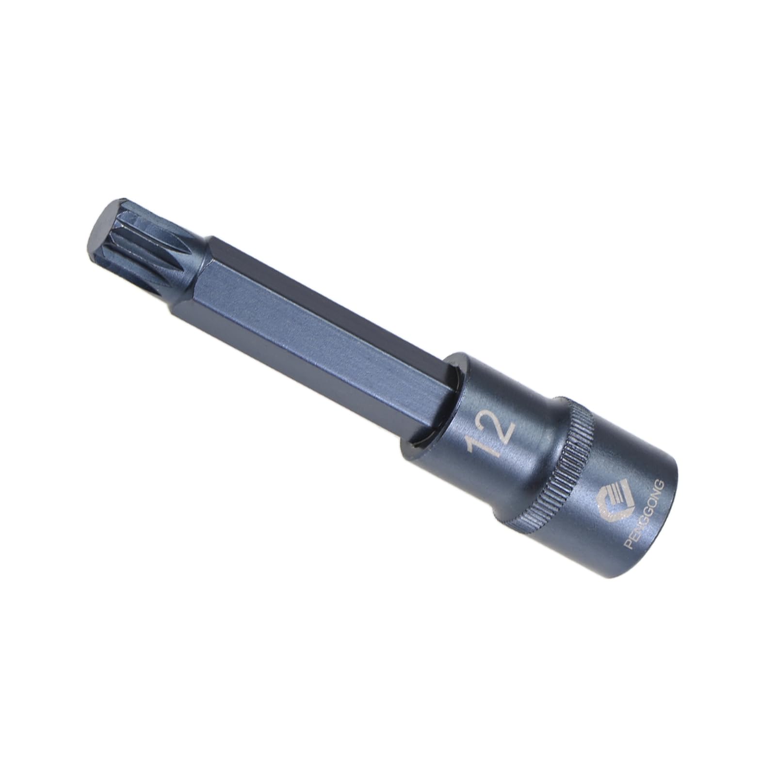 CoCud Triple Square Spline Bit Socket, M12 Bit 1/2" Drive 4" Length, Star S2 Alloy Steel Cr-V Socket Blue - (Applications: for Fastener Application)