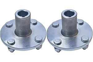 LZEVIAERI 4" x 4" Go Kart Live Axle Hub For 1" Shaft With 1" to 3/4" Step Down 1/4" Keyway Slot Silver 2pcs