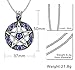 Blowin Vintage Stainless Steel Pentacle of Life Pentagram Pagan Pendant Biker Mens Necklace, Blue, 24 inch Chain