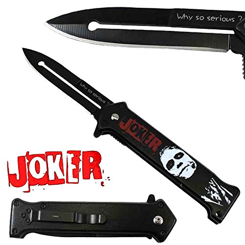 Dark Knight Rises Joker Costumes - Joker Spring Assisted Opening Pocket Knife Why So Serious? with Belt Clip