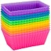 Pantry Elements Rectangular Silicone Baking Cups/Cupcake and Muffin Molds, Six Vibrant Colors - 12-Pack primary