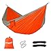 Enkeeo Portable Travel Camping Hammock 450lbs Compact 2 Person Double Multifunctional Parachute Nylon Fabric Hammocks for Picnic Hiking Traveling Park/ Beach Playing, Backyard Relaxing