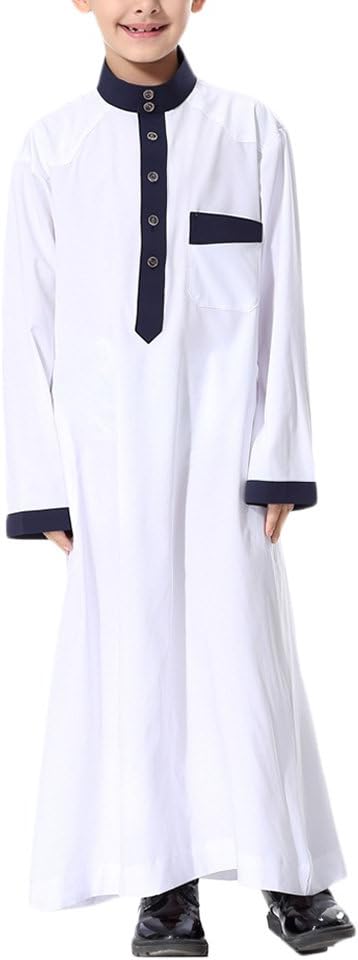 Zhuhaitf Kid Boys Thobe Abaya Middle East Dishdasha Arabic Muslims Dress Clothing
