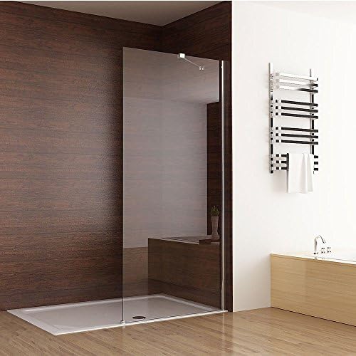 Seesuu Frameless Shower Door Fixed Glass Bathtub Shower Screen Panel Walk In Shower Enclosure Clear Glass Chrome Finish