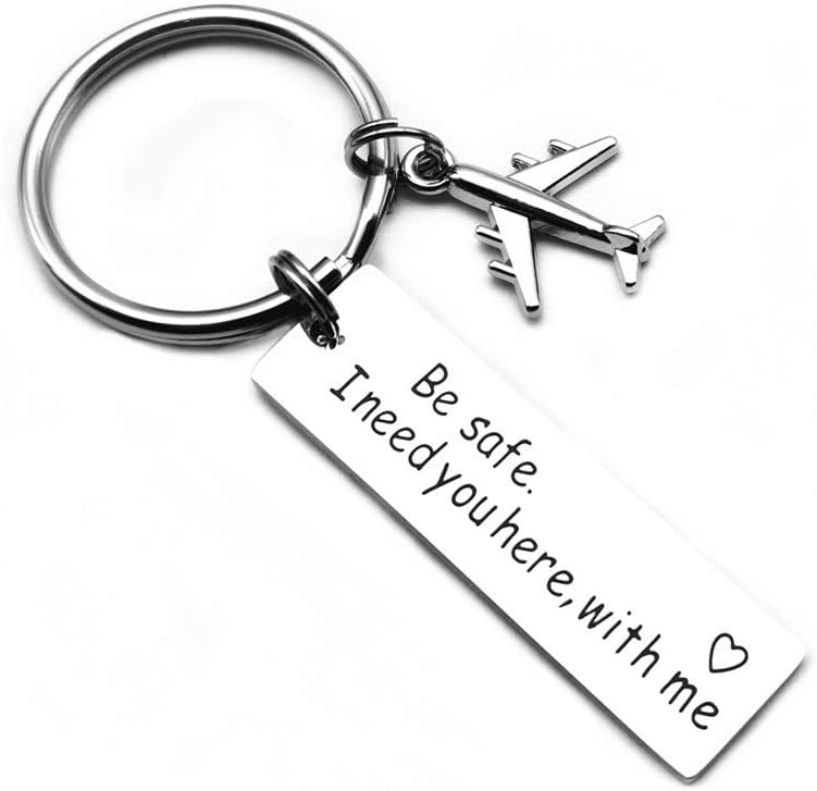 Miss PinkKeychain for Police Firefighter Pilot Military Be Safe I Need You Here with Me Police Officer Firefighter Gift