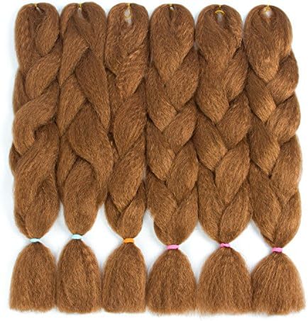 Ceedee 6 Packs Braiding Hair Crochet Braiding Hair Extensions Crochet Hair Braiding Hair Extensions Synthetic Low Temperature Hair (26'', 30#)