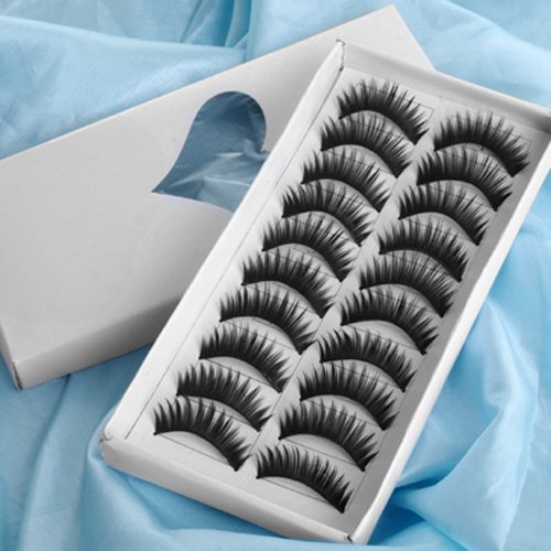 TOOGOO(R) 10 Pair Thick Long False Eyelashes Eye Lashes Makeup