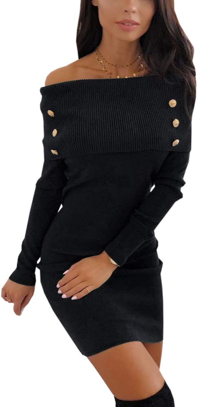 off the shoulder sweater dress amazon