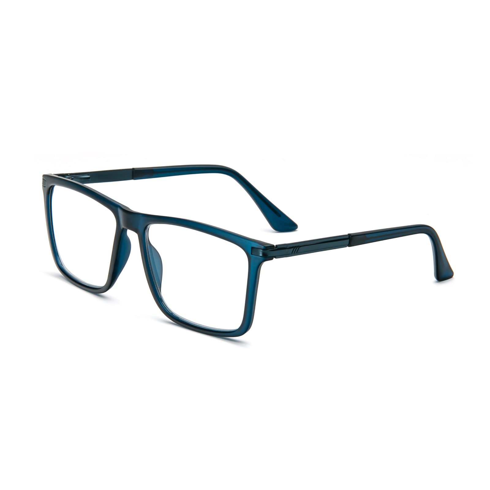 KoKoBin Reading Glasses Anti-Blue Light for Men and Women Blue Light Filter Computer Reading Aid Spring Hinge Metal Full Screen Glasses, blue