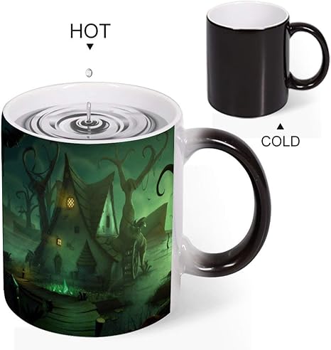 Amazon Co Jp 怖いハロウィーンの壁紙 マグカップ おしゃれ かわいい 耐久性 安全で健康 セラミックコーヒーマグ 色が変わるカップ クリエイティブ 面白いユーモア ギフトアイデア ホーム キッチン