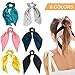 4pcs Chiffon Hair Scrunchies Hair Elastic Ties Bowknot Hair Bands Head Rope Ponytail Holder Accessories for Women Girls (Headband-03)