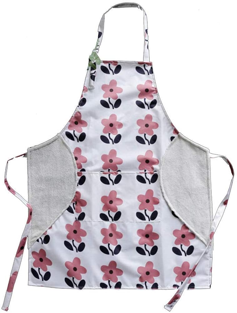 Apron with towel, Kitchen cooking apron Adjustable Bib Apron with Pockets BBQ apron Waterproof