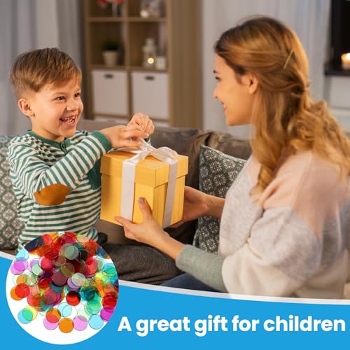 xolaer 600 PCS Transparent Jeton de Bingo ø 19 mm, Jetons Loto de Plastique, Marqueur Bingo Colorém Jeu Éducatif pour Enfants pour Apprendre à Compter et Classer, pour Fêtes Familles Jeux Ecoles etc