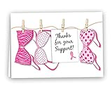 Breast Cancer Pink Ribbon Thank You Cards - Thanks For Your Support (1 Pack)