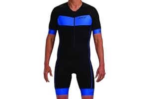 Zoot Men’s Core Tri Aero Racesuit, Short Sleeve Tri Suit, Swim Bike Run Chamois Pad, Pockets, UPF 50+ Quick Dry Fabric