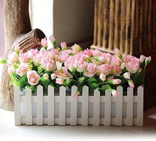 Artificial Silk Rose, Flowers For Wedding floral arrangement Nearly Natural Fabricated Flowers Center table Flower Arrangement / Gifts For Living Room Kitchen Office And Party Decoration.
