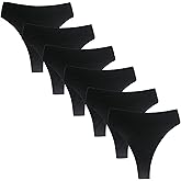 Amwounu High Waisted Cotton Thongs Underwear For Women Breathable Sport Athletics Panties High Rise Plus Size Multipack