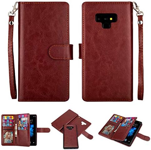 Galaxy Note 9 Wallet Case, SUPZY Leather Detachable Magnetic Flip 9 Card Slots Holder