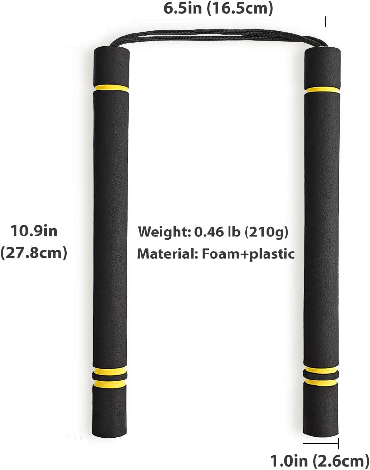Eyelashes Dance Nunchuck, Safe Foam Rubber Training Nunchakus with Steel Chain for Kids & Beginners, Martial Arts, Bruce Lee, Ninja : Sports & Outdoors