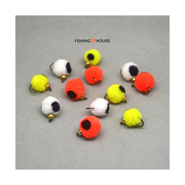 12pcs-1-Dozen-Fly-Fishing-Bead-Head-Glo-Egg-Mixed-White-Yellow-Orange-NEW