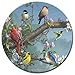 CounterArt Beautiful Songbirds Lazy Susan Glass Serving Plate