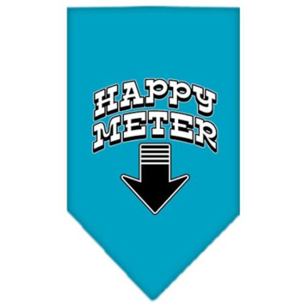 Mirage Pet Products Happy Meter Screen Print Bandana for Pets, Small, Turquoise