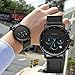 Classic Men's Chronograph Watch Casual Fashion Black Leather Strap Quartz Wrist Watch with Blue Pointer - BAOGELA