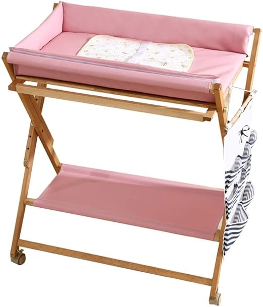 pink baby changing table