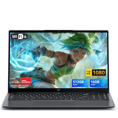 ACEMAGIC Ryzen 7 5700U, 8 Core Laptop, Up to 4.3Ghz, 16GB RAM, 512GB SSD, AMD Radeon Built-in, 15.6 Inch 1080 FHD Display, Wi-Fi 6, Privacy Cam, BT5.0, HDMI, 3 Battery Modes