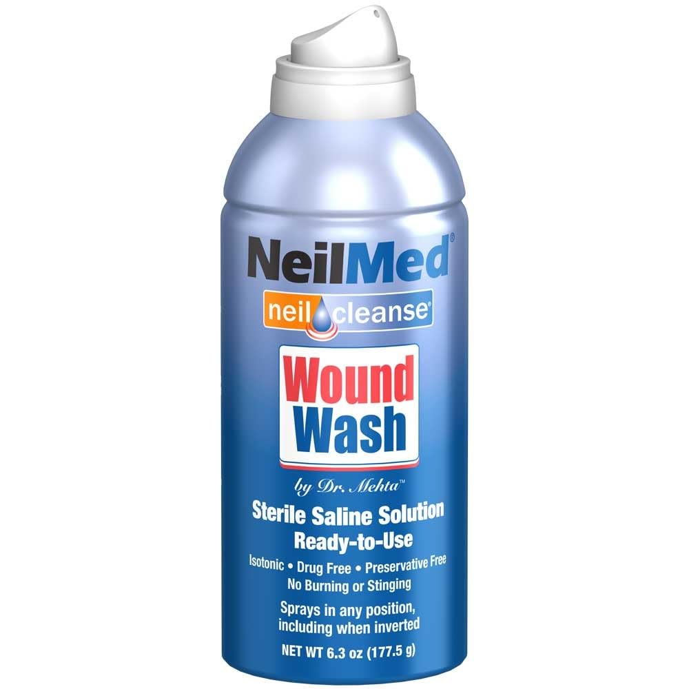NeilMed Cleanse Sterile Saline Wound Wash, 6.3 Ounce