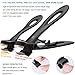 Nail Clipper Set, Fingernail and Toenail Clippers for Thick Nails Toenails, Nail Cutter Trimmer for Women, Men and Seniors, with 15mm Wide Jaw Opening Ultra Sharp Blade, Stainless Steel, Black (2Pcs)