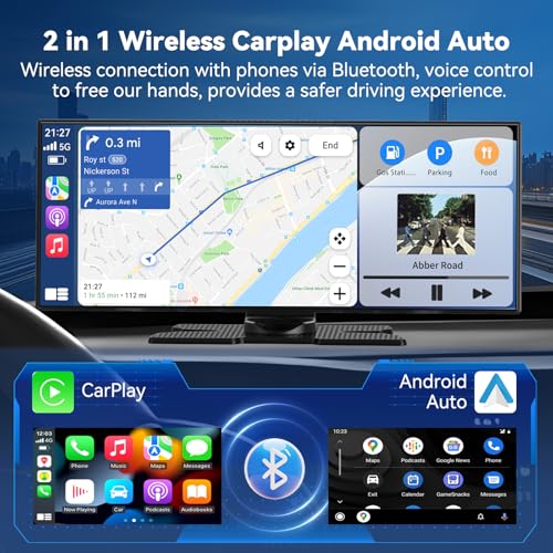 11.5" Car Tablet Pro Max 2026: Wireless Carplay Screen for Car with 4K Front and 1080P Rear Camera, Android Auto Car Play Screen IPS Touchscreen/Mirror Link/Loop Recording/Navigation / 64G SD