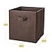 MaidMAX Cloth Storage Bin with Dual Handles for Home Closet Nursery Drawers Organizer, Foldable, Dark Brown, 10.5×10.5×11″, Set of 6