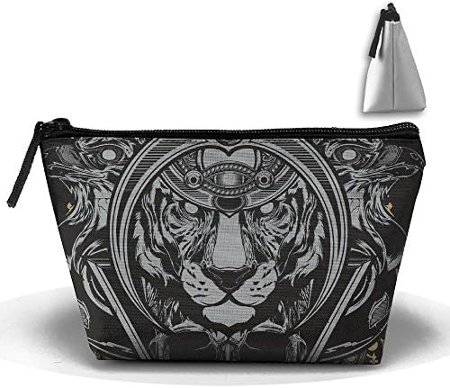 Lion Skull Bird Trippy Zipper Closure Pouch Travel Multi-functional Cosmetic Bags