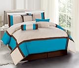Chic Home Odessa 7-Piece Comforter Set, Queen, Turquoise