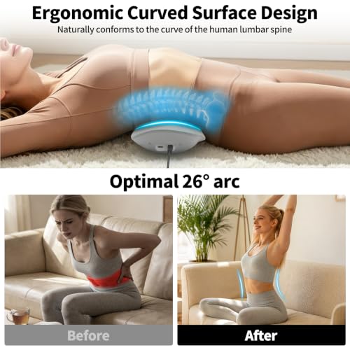 Diesisa Electric Back Massager: Lumbar Traction Massage Back | Left/Right Swing - Vibration Heat - Ems Massage - Rechargeable Back Massager - For Home Use