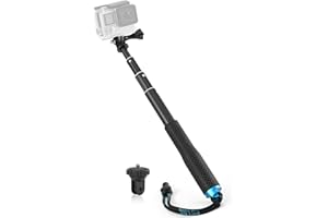 Trehapuva 28” Extension Selfie Stick Compact Handle Grip Adjustable Pole Waterproof Monopod Accessories Compatible with GoPro Hero 13 12 11 10 9 8 7 6 Insta360 AKASO DJI Osmo Action Camera and More