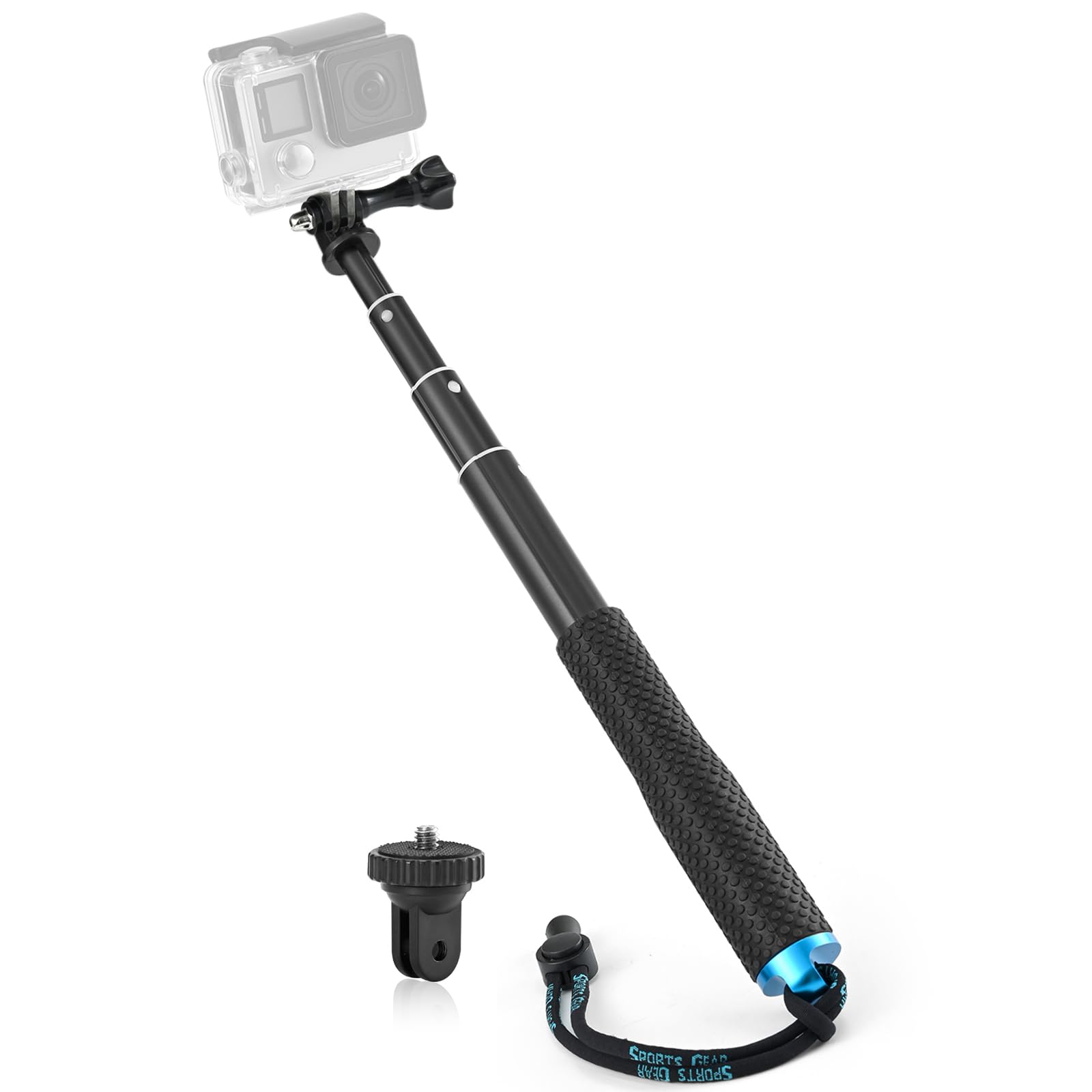 Photo 1 of Trehapuva 28” Extension Selfie Stick Compact Handle Grip Adjustable Pole Waterproof Monopod Accessories Compatible with GoPro Hero 13 12 11 10 9 8 7 6 Insta360 AKASO DJI Osmo Action Camera and More