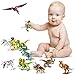 Dinosaur Building Blocks 12PCS Movable Head Mouth and Hands Dinosaur Play Figure Toys Sets with Non-Toxic Safe for Child