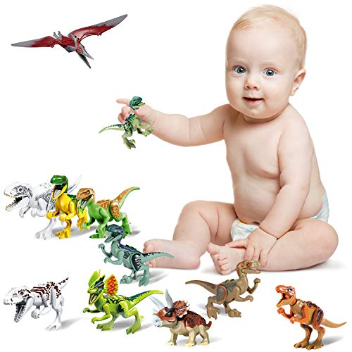 image for FRETOD Dinosaur Building Blocks 12PCS Movable Head Mouth and Hands Din