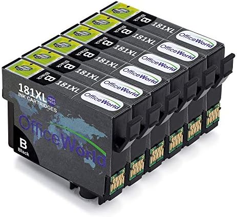 OfficeWorld Replacement for Epson 18 18XL Black Ink Cartridges Compatible for Epson Expression Home XP-425 XP-422 XP-415 XP-412 XP-325 XP-322 XP-315 XP-312 XP-225 XP-215 XP-212 XP-405 (6 Black)