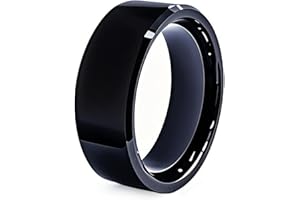 Tqsbeyah RFID Rewritable Ring Black US#8(Dual Frequency in One Ring Clone 13.56MHz CUID&125KHz T5577 Access Key Cards Ceramic Smart Finger Ring Wear for Men or Women)