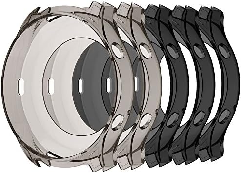 KisFace Protective Cases for Samsung Gear S3 Classic SM-R770,Soft TPU Protective Case Frame Shock Resistant Cover Case,Pack of 5