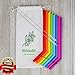 Wide Smoothy & Tumbler Straws Pack of 8pcs + 2 Brushes. Long, Wide and Collapsible; Eco Friendly; Plastic Free Straws with Bio - Degradable Cotton Canvas Pouch - No Plastic Taste & Smell.
