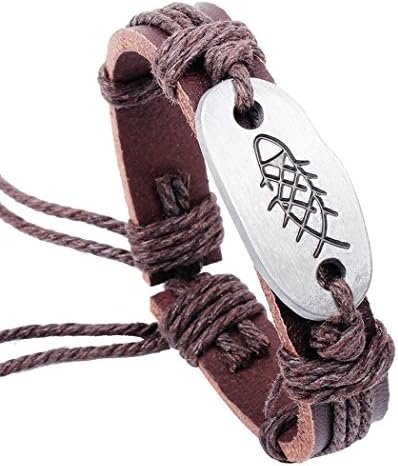 Desklets Boys / Girls Fashionable Vintage Braided Leather Rope Elegant Alloy Charm New Bracelets(Love2)