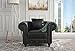 Divano Roma Furniture Classic Scroll Arm Tufted Bonded Leather Accent Chair in Colors Black, White (Black)