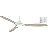 Minka-Aire F868L-WHF Sleek 60" Smart Ceiling Fan with LED Light, Remote and Wall Control