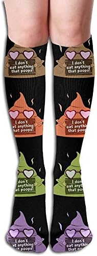 I Don't Eat Anything That Poops Vegan Food Gift Emoji Athletic Sport Tube Socks Socks Crew Socks (1 Pair) For Women &amp; Men Below Knee High