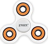 Spinner Fidget Stress Reducer Premium Hybrid Ceramic Bearing 15 Colors for Kids & Adults by ZTOZZ (White + Orange)