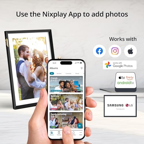 Nixplay Digital Picture Frame | 10.1" Stunning HD Touch Screen Display | Perfect Digital Picture Frame for Gifting | Auto-Rotation Feature, Securely Share Photos/Videos via Email or App